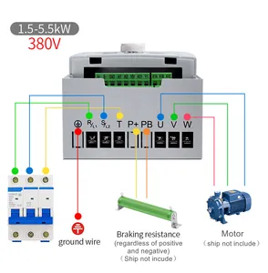 AC 220V 380V 0.75KW 1.5KW 2.2KW 3KW 4KW 5.5KW 7.5KW Single Phase 3 Phase Frequency Converter Inverter VFD