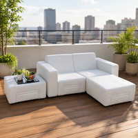 Großhandel Outdoor-Patio-Sofa Aluminiumrahmen Wetterfeste Garten-Couch Vakuumverpackte Schaumstoffkissen Möbel