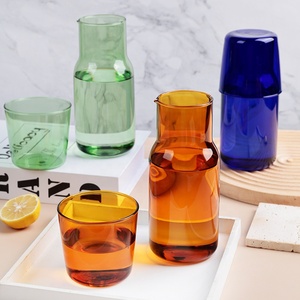 Sản xuất bán buôn nước thủy tinh bình với <span class=keywords><strong>cup</strong></span> borosilicate chịu nhiệt kính nước Jug bình cho nước trái cây nước - Product Image 5