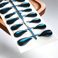 30 faux ongles en amande à presser, motif griffe de dragon, en ABS, effet œil de chat miroir, pré-fabriqués