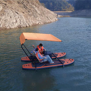 Combine dos catamarán inflable portátil Sup para lagos y océanos Pontón de pesca de ocio duradero y bicicletas de pedal <span class=keywords><strong>a</strong></span> la venta - Product Image 2