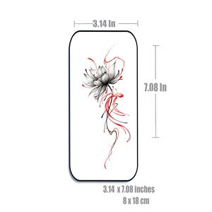 Tatuaje Temporal de Flor de Loto Rojo y Negro, <span class=keywords><strong>Tinta</strong></span> de Dibujo, Arte Corporal <span class=keywords><strong>para</strong></span> Mujeres, Venta al por Mayor, Tatuaje Falso Impermeable, Compra al por Mayor - Product Image 4