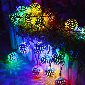 Cadena <span class=keywords><strong>de</strong></span> <span class=keywords><strong>luces</strong></span> LED <span class=keywords><strong>de</strong></span> bola marroquí transfronteriza, decoración <span class=keywords><strong>de</strong></span> habitación <span class=keywords><strong>de</strong></span> plástico IP65 romántica <span class=keywords><strong>con</strong></span> bolas <span class=keywords><strong>de</strong></span> Navidad huecas para uso en interiores - Product Image 2