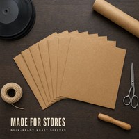 Pochette extérieure pour disque vinyle en papier kraft de 12 pouces, pochette de protection pour album, sac de rangement pour album