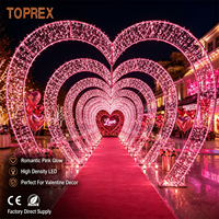 Arche géante en forme de cœur LED de 10 pieds, motif imperméable et résistant aux intempéries pour mariage, fête, parc, allée, pelouse, décoration de paysage de vacances