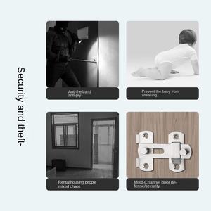 Seguro antirrobo slScrews, pestillo de protección, manija de bloqueo de puerta corredera, pestillo de puerta de acero inoxidable, cadena de seguridad para el hogar, accesorios para puerta - Product Image 3