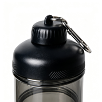 Conteneur à poudre protéinée transparent en PC/Tritan à grande capacité, 3 couches, anti-fuite, pour le sport, les voyages, les médicaments, avec porte-clés