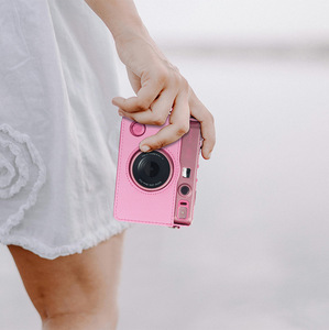 Sakura poudre rétro appareil photo sac <span class=keywords><strong>Instax</strong></span> <span class=keywords><strong>Mini</strong></span> <span class=keywords><strong>EVO</strong></span> étui de protection en cuir PU pour photographie numérique accessoires de caméra vidéo - Product Image 2