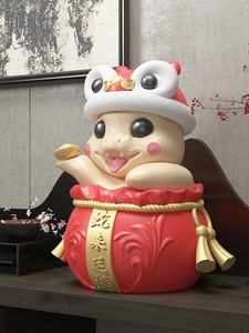 2025 an serpent nouvel an décorations de bureau résine Sculpture petits ornements Art populaire thème accessoires de fête mascottes chanceuses - Product Image 3