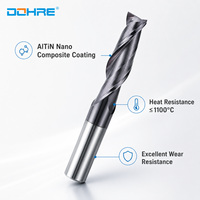Outils de fraisage CNC DOHRE pour le travail des métaux, fraise à double dent carrée HRC55 avec revêtement ALTIN pour l'acier