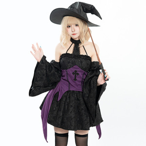 Disfraz de mago para mujer, falda negra, disfraz de fiesta de Halloween, traje de juego de rol - Product Image 5