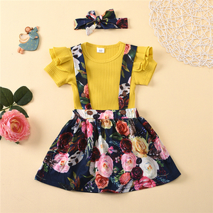 Vêtements d'été décontractés pour enfants, ensembles de 2 pièces à motifs floraux, ensembles de vêtements pour bébé fille, vêtements pour petite fille - Product Image 2