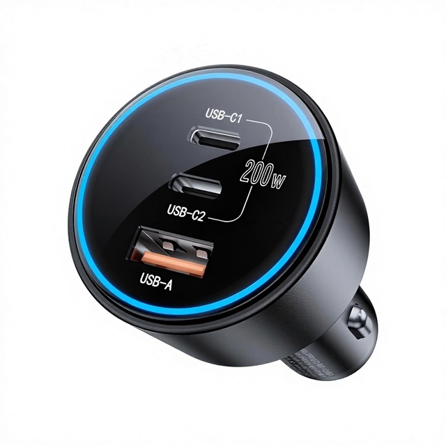 200W USB C Car Charger,Dual PD 100W Type C Car Charger, PD3.0/QC4.0/PPS Cigarette Lighter Adapter for IPhone,Galaxy,Laptop