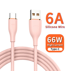 Câble de charge rapide et de données en silicone Type-C 1M 6A pour imprimante OPHIE 66W (vente en gros) - Product Image 2