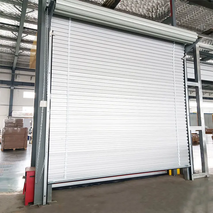 Self service manual chain windproof steel rolling shutter door