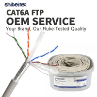 Câble Ethernet Shibei Cat6a FTP 23AWG 10 Gbit/s OFC 305 m (1000 pi) en vrac, certifié Fluke, OEM