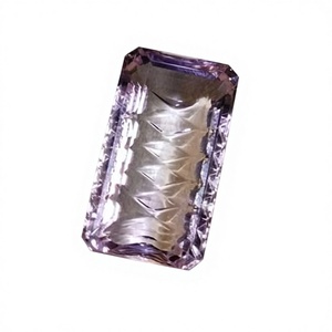 Pierre précieuse d'améthyste naturelle en vrac, facettée en forme d'octogone, pour la fabrication de bijoux BO - Product Image 1
