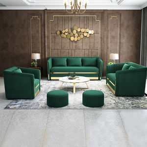 लक्जरी स्टेनलेस स्टील फ्रेम मखमल असबाब कपड़े सोफा सेट सोफे Chesterfield सोफे कमरे में रहने वाले फर्नीचर के लिए - Product Image 3