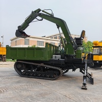 Dumper sur chenilles haute performance de 8 tonnes intégré à une excavatrice, transporteur sur chenilles polyvalent, garantie 1 an, composants d'engrenage
