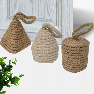 Butée <span class=keywords><strong>de</strong></span> <span class=keywords><strong>porte</strong></span> en coton et corde <span class=keywords><strong>de</strong></span> jute tressée à la main - Butée <span class=keywords><strong>de</strong></span> <span class=keywords><strong>porte</strong></span> décorative nautique robuste avec poignée solide pour la maison et le bureau - Product Image 1