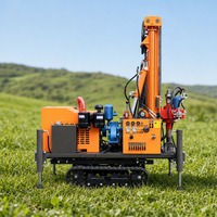 Foreuse hydraulique portative sur chenilles diesel pour puits d'eau domestique, profondeur 200m