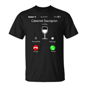T-shirt Cabernet Sauvignon pour les amateurs de vin, design de costume, taille adulte unisexe - Product Image 2