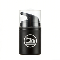 Label Sablon Logo Kustom Botol Plastik Krim Mata Pompa Airless 50ml 100ml Hitam/Putih Doff dengan Tutup Transparan