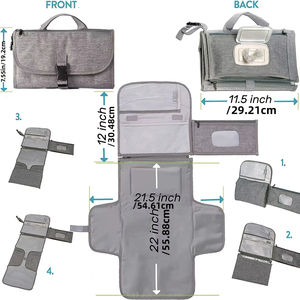 Syntone Tapis à langer portable pour bébé Sac de voyage avec poche pour lingettes Tapis à langer portable - Product Image 5