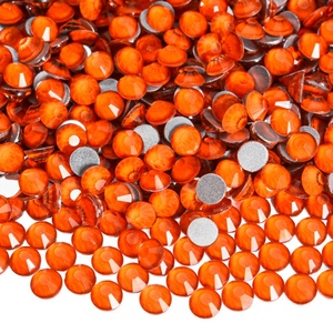 OLeeya En gros Strass en verre à dos plat SS6-SS30, couleurs orange soleil, non thermocollants, pour fête d'Halloween - Product Image 6