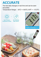 Termometer digital untuk memasak daging, pengukur suhu dapur makanan elektronik rumah tangga