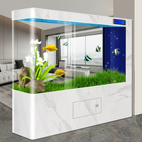 Aquarium sur pied incurvé sur mesure de grande taille, écran de séparation de salon et affichage intelligent, aquarium pour poissons arowana