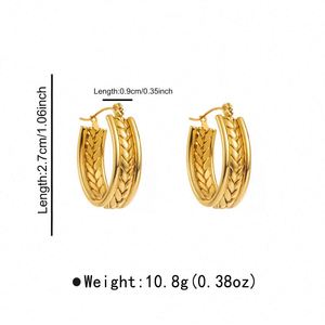 Boucles d'oreilles clous rondes minimalistes couleur or vintage pour femme, bijoux fins tendance pour soirée, en acier inoxydable, style décontracté - Product Image 3