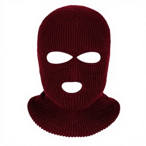 Unisex Burgundy <b>Full</b> <b>Face</b> <b>Balaclava</b> Mask Breathable Waterproof Outdoor Spandex Polyester Solid Color Casual Adult Headwear - Product Image 1