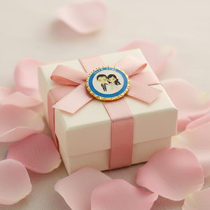 Nouvelle collection : Broches personnalisées en alliage de zinc émaillé souple, style Q, <span class=keywords><strong>2D</strong></span>, thème anime, illustration de couple simple et mignonne, rondes, sur le thème de l'amour. - Product Image 4