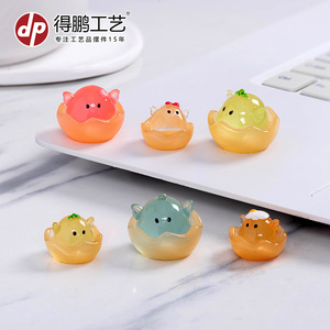 Mini Eggshell Chick Resin Figurine <b>Desk</b> Decor Multi Piece Set Easter Gift - Product Image 1