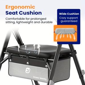 Deambulatori Choice per Anziani, Rollator Pieghevole Ergonomico con Sedile e Schienale Regolabile - Product Image 3
