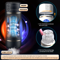 Masturbateur masculin de poche, Godet de masturbation automatique, Vibrateur d'entraînement pénien à commande vocale intelligente, Jouet sexuel