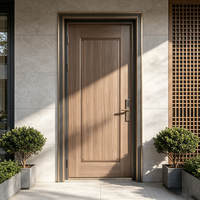 Porte intérieure insonorisée en WPC Noyer, 50 mm, à âme pleine, étanche, pour projets de chambres d'hôtels et d'appartements de luxe