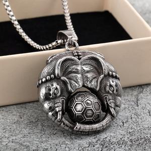 Collar con colgante de acero inoxidable, estilo punk unisex, diseño de máscara y elefante, para regalo, a juego con ropa - Product Image 4