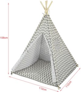 Portable Outdoor Privacy Canvas Play Tipi <strong>Tepee</strong> Children Teepee <strong>Tent</strong> Factory Gray Kids Teepee Indian <strong>Tent</strong> - Product Image 5