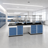 Table de laboratoire biologique et chimique SCEELAB en acier avec étagère à réactifs pour les meubles de laboratoire des écoles et des hôpitaux