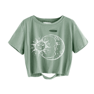 Camiseta Deportiva de Verano para Mujer, Personalizada, de Alta Calidad, Oversize, de Algodón, con Logotipo Bordado, Estilo Crop Top, Informal, para Gimnasio y Entrenamiento - Product Image 1