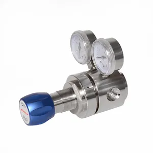 Régulateur de pression de cylindre à double étage haute pression en acier inoxydable 1/2 NPTF