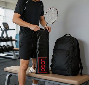 Pochette à cordon personnalisable avec logo pour raquettes, en velours doux, pour le rangement des raquettes de tennis et de badminton, durable et résistante à la saleté - Product Image 6