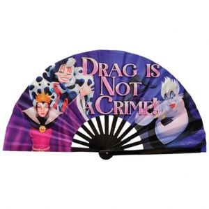 Abanico de Mano de Bambú con Impresión Personalizada, Drag Is Not a Crime - Product Image 1
