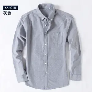 Drop Shipping Non-iron Oxford Spinning Shirt Long Sleeve Simple Solid Colour Business Formal Mens Shirt