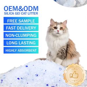 Litière pour chat en gel de silice en gros d'usine, forte désodorisation, sans poussière, agglomération rapide, super absorbante, jetable dans les toilettes, écologique - Product Image 1