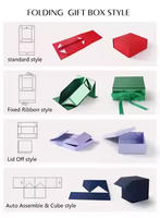 Emballage magnétique rigide en papier de carton recyclable de taille logo couleur imprimé sur mesure Boîte cadeau magnétique pliante de luxe avec couvercle