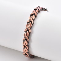 Bracelet magnétique en alliage de cuivre, motif feuille en X, style antique, bijoux de soulagement de la santé, pour hommes et femmes, vente en gros, personnalisable OEM