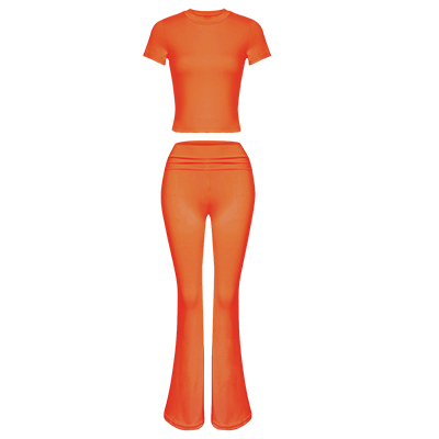 Naranja albaricoque Manga corta